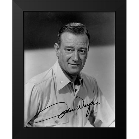 John Wayne Black Modern Wood Framed Art Print by Hollywood Photo Archive