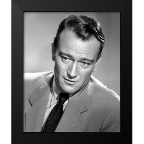 John Wayne Black Modern Wood Framed Art Print by Hollywood Photo Archive