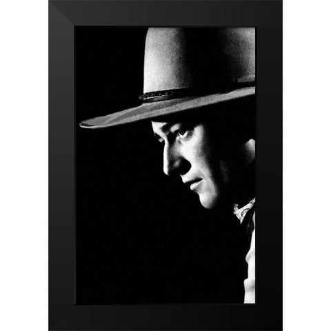 John Wayne Black Modern Wood Framed Art Print by Hollywood Photo Archive