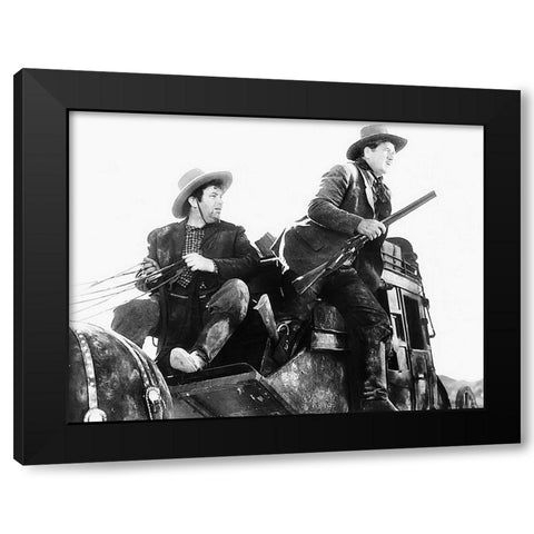 Stagecoach - John Wayne Black Modern Wood Framed Art Print with Double Matting by Hollywood Photo Archive