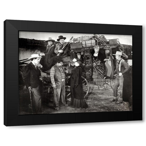 Stagecoach - John Wayne Black Modern Wood Framed Art Print with Double Matting by Hollywood Photo Archive