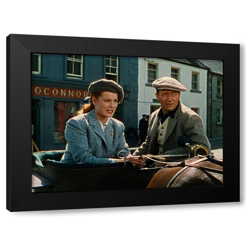 The Quiet Man - John Wayne Black Modern Wood Framed Art Print by Hollywood Photo Archive