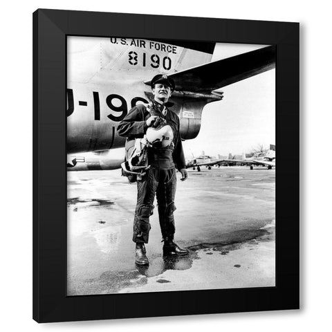 Jet Pilot - John Wayne Black Modern Wood Framed Art Print with Double Matting by Hollywood Photo Archive