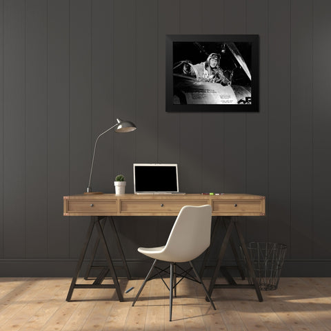 Jet Pilot - John Wayne Black Modern Wood Framed Art Print by Hollywood Photo Archive
