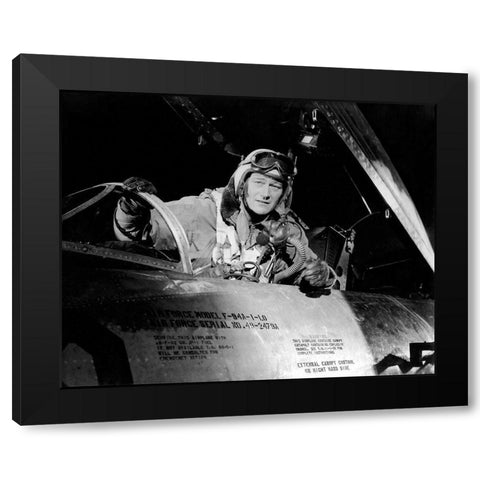 Jet Pilot - John Wayne Black Modern Wood Framed Art Print with Double Matting by Hollywood Photo Archive