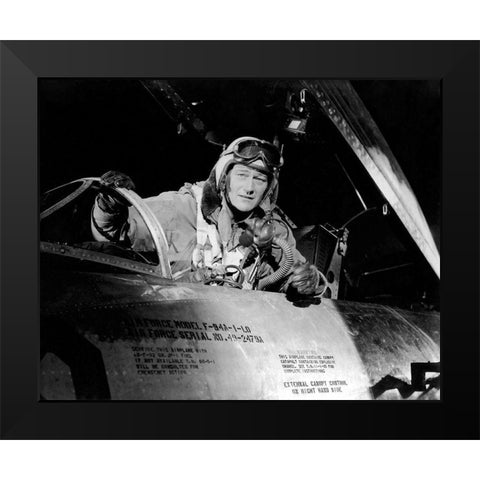 Jet Pilot - John Wayne Black Modern Wood Framed Art Print by Hollywood Photo Archive