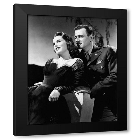 Jet Pilot - John Wayne Black Modern Wood Framed Art Print with Double Matting by Hollywood Photo Archive