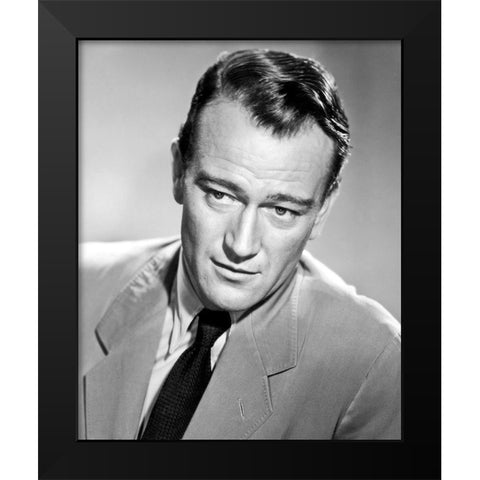 John Wayne Black Modern Wood Framed Art Print by Hollywood Photo Archive
