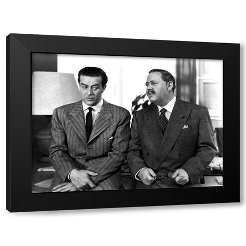 Charles Laughton - The Big Clock Black Modern Wood Framed Art Print by Hollywood Photo Archive