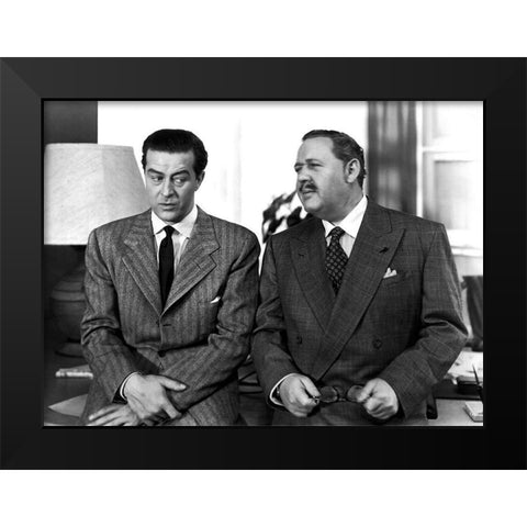 Charles Laughton - The Big Clock Black Modern Wood Framed Art Print by Hollywood Photo Archive
