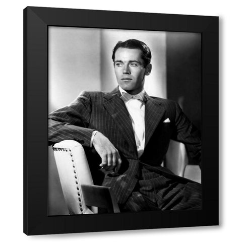 Henry Fonda Black Modern Wood Framed Art Print with Double Matting by Hollywood Photo Archive