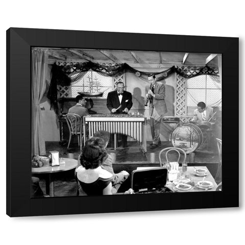 Steve Allen Black Modern Wood Framed Art Print with Double Matting by Hollywood Photo Archive