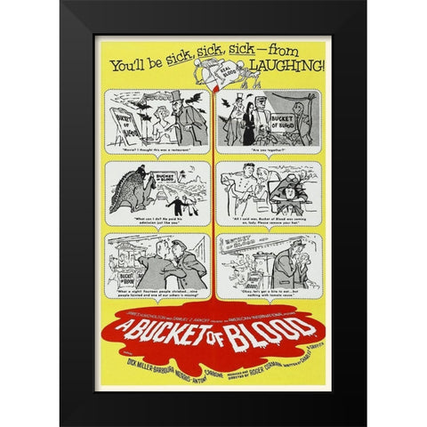 A Bucket of Blood Black Modern Wood Framed Art Print by Hollywood Photo Archive
