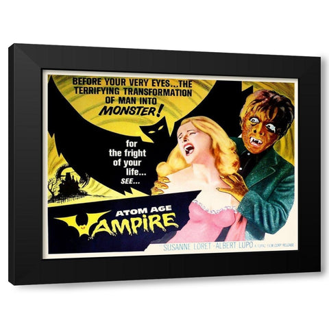 Atom Age Vampire Black Modern Wood Framed Art Print by Hollywood Photo Archive