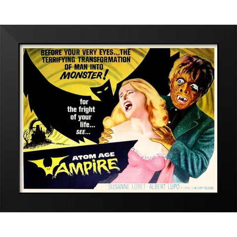 Atom Age Vampire Black Modern Wood Framed Art Print by Hollywood Photo Archive