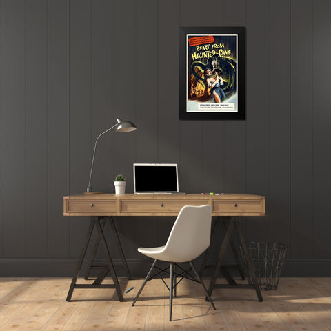 Beast from Haunted Cave Black Modern Wood Framed Art Print by Hollywood Photo Archive
