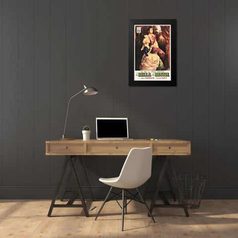 French - Beauty and the Beast - Bela et la Bette Black Modern Wood Framed Art Print by Hollywood Photo Archive