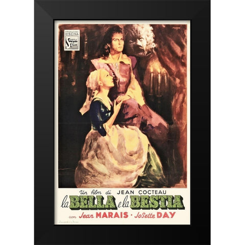 French - Beauty and the Beast - Bela et la Bette Black Modern Wood Framed Art Print by Hollywood Photo Archive