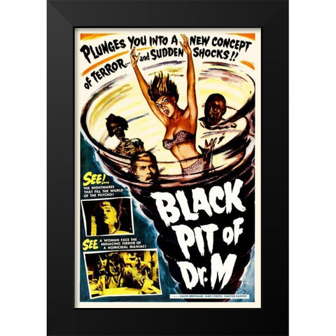 Black Pit of Dr M Black Modern Wood Framed Art Print by Hollywood Photo Archive