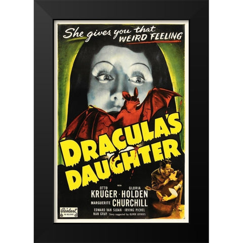 Draculas Daughter Black Modern Wood Framed Art Print by Hollywood Photo Archive