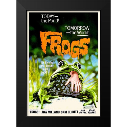 Frogs with Ray Milland Black Modern Wood Framed Art Print by Hollywood Photo Archive