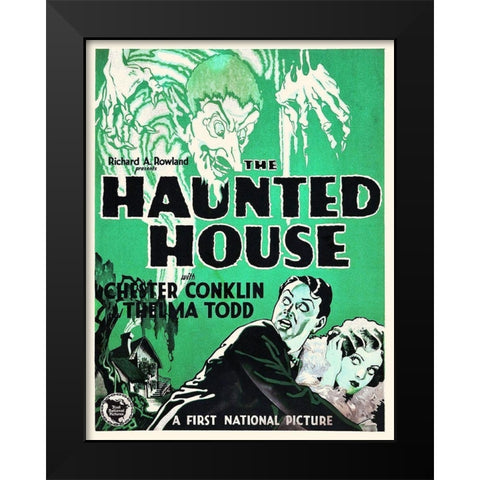 The Haunted House Black Modern Wood Framed Art Print by Hollywood Photo Archive
