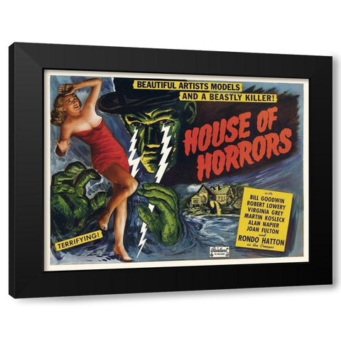House of Horrors Black Modern Wood Framed Art Print with Double Matting by Hollywood Photo Archive