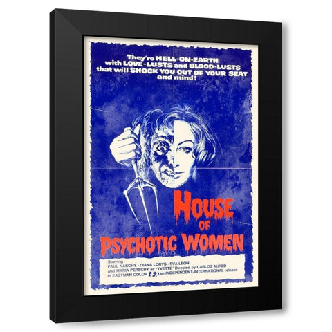 House of Psychotic Women Black Modern Wood Framed Art Print with Double Matting by Hollywood Photo Archive