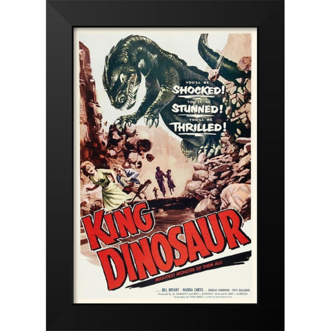 King Dinosaur Black Modern Wood Framed Art Print by Hollywood Photo Archive