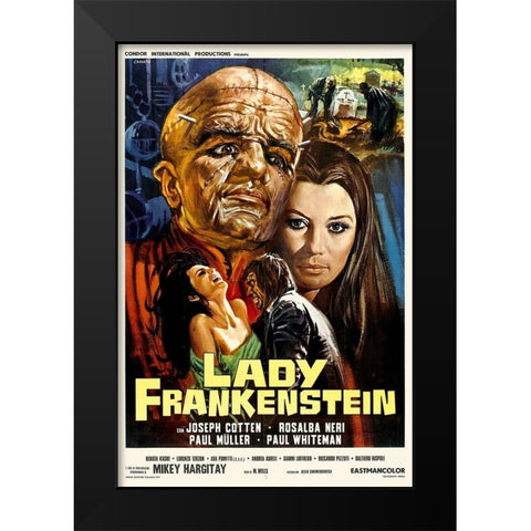 Lady Frankenstein Black Modern Wood Framed Art Print by Hollywood Photo Archive