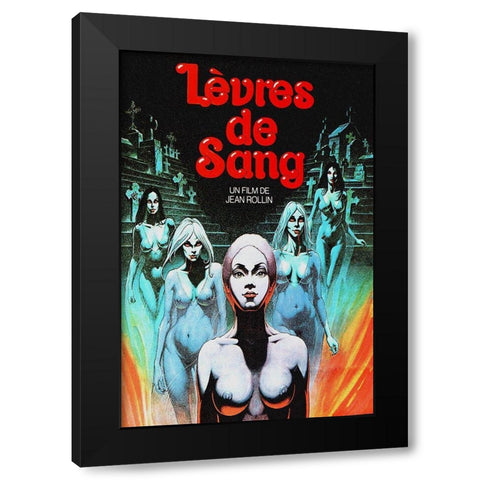 French - Lips of Blood Black Modern Wood Framed Art Print with Double Matting by Hollywood Photo Archive