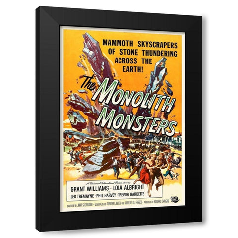 Monolith Monster Black Modern Wood Framed Art Print by Hollywood Photo Archive