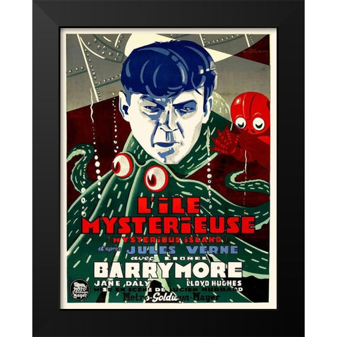 French - The Mysterious Island Black Modern Wood Framed Art Print by Hollywood Photo Archive