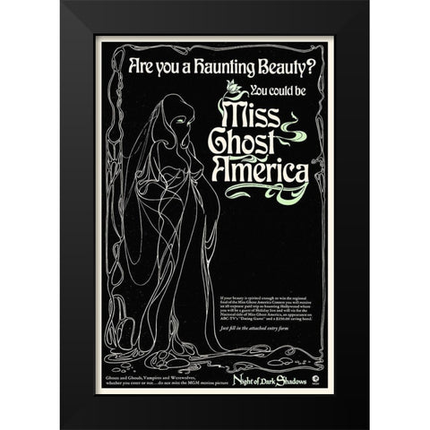Night of Dark Shadows - Miss Ghost America Contest Black Modern Wood Framed Art Print by Hollywood Photo Archive