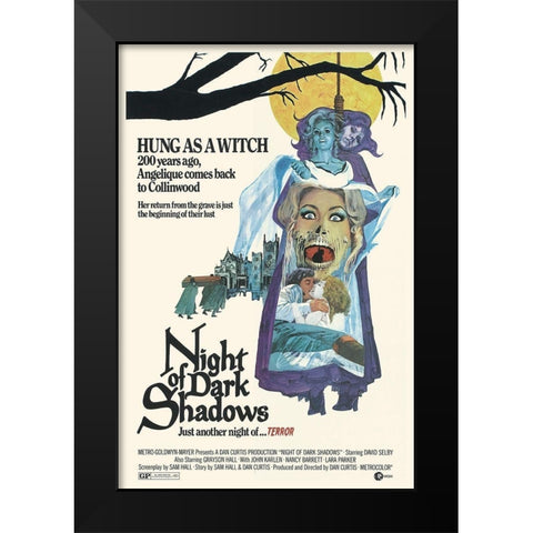 Night of Dark Shadows Black Modern Wood Framed Art Print by Hollywood Photo Archive