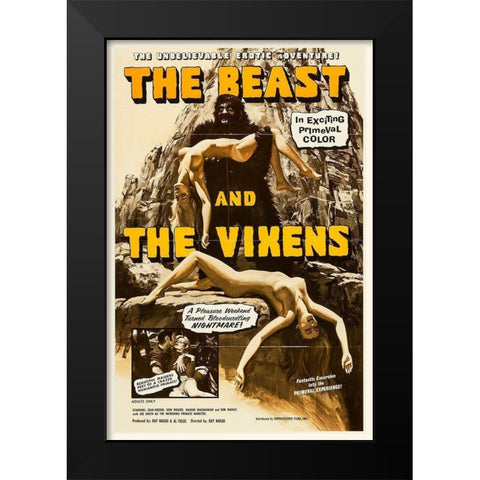 The Beast and the Vixens Black Modern Wood Framed Art Print by Hollywood Photo Archive