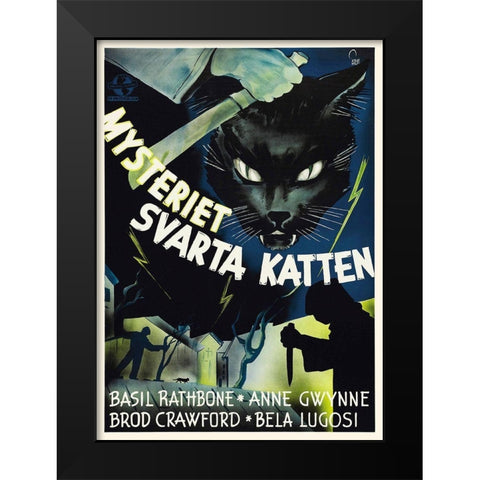 Swedish - The Black Cat Black Modern Wood Framed Art Print by Hollywood Photo Archive