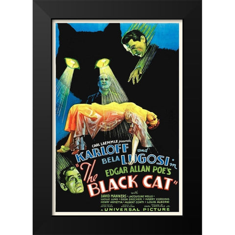 The Black Cat Black Modern Wood Framed Art Print by Hollywood Photo Archive