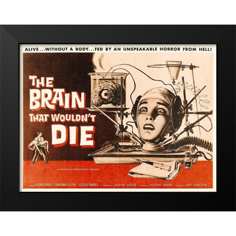 The Brain That Wouldnt Die Black Modern Wood Framed Art Print by Hollywood Photo Archive