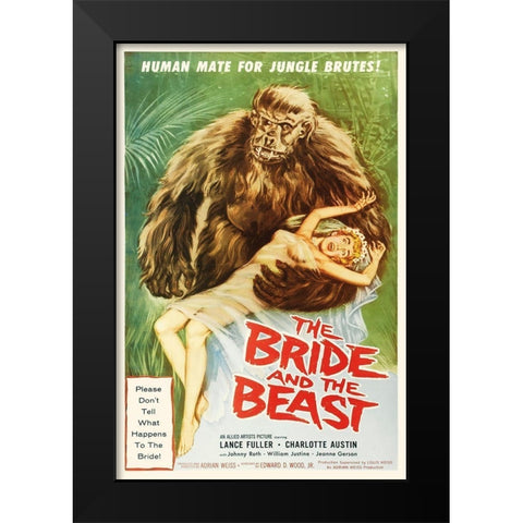 The Bride and the Beast Black Modern Wood Framed Art Print by Hollywood Photo Archive