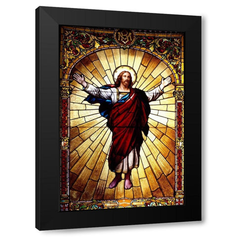 Stained-glass window at the Neptune Society Columbarium San Francisco California Black Modern Wood Framed Art Print with Double Matting by Highsmith, Carol