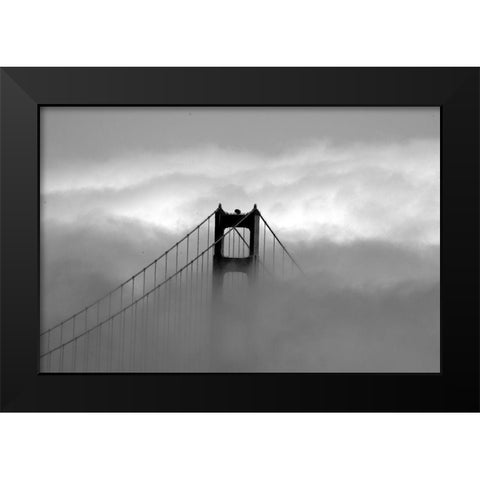 Golden Gate Bridge with fog rolling over it San Francisco California Black Modern Wood Framed Art Print by Highsmith, Carol