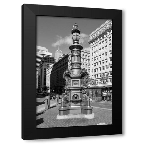 Lottas Fountain in San Francisco California Black Modern Wood Framed Art Print with Double Matting by Highsmith, Carol