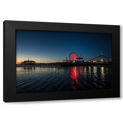 Santa Monica Pier at Sunset California Black Modern Wood Framed Art Print with Double Matting by Highsmith, Carol