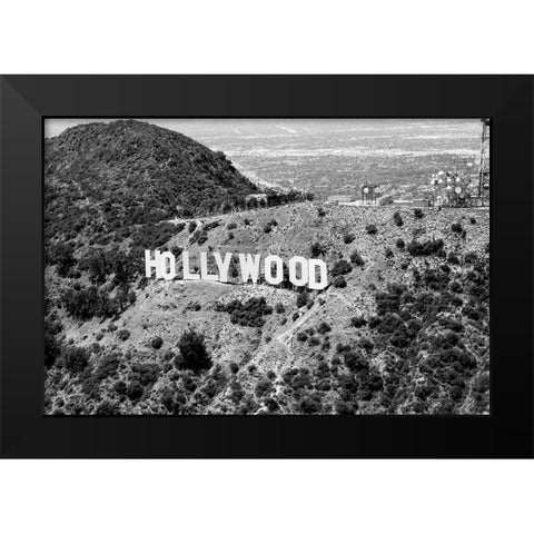The Hollywood sign located in Los Angeles, California Black Modern Wood Framed Art Print by Highsmith, Carol