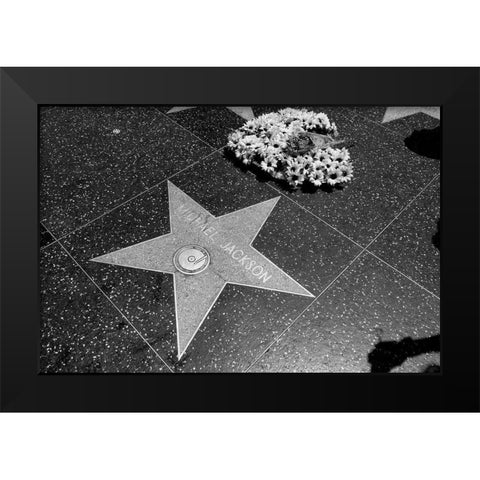 Michael Jacksons star on the Hollywood Walk of Fame Los Angeles California Black Modern Wood Framed Art Print by Highsmith, Carol