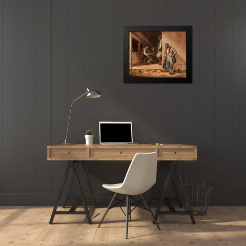 The Power of Music Black Modern Wood Framed Art Print by Mount, William Sidney