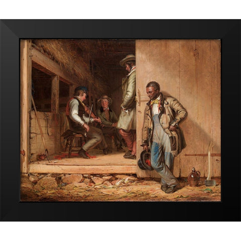 The Power of Music Black Modern Wood Framed Art Print by Mount, William Sidney