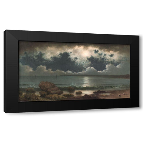 Point Judith Rhode Island Black Modern Wood Framed Art Print by Heade, Martin Johnson