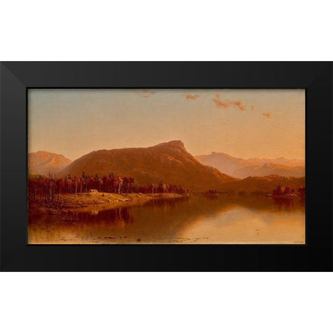 A Home in the Wilderness Black Modern Wood Framed Art Print by Gifford, Sanford Robinson